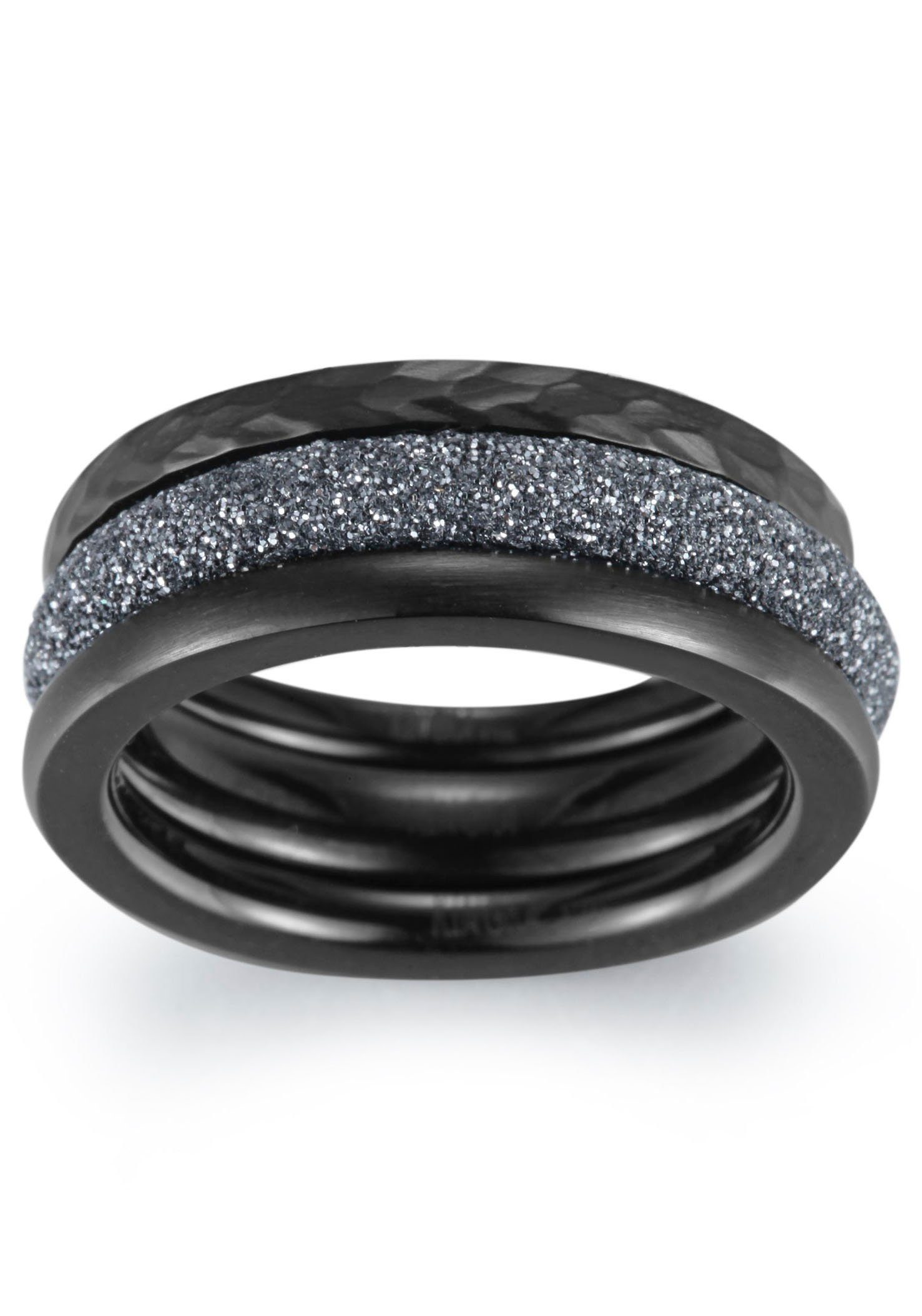 Kingka Ring-Set Stardust Noir, STR-S8502BGY1,2,3,4 (Set, 3-tlg)