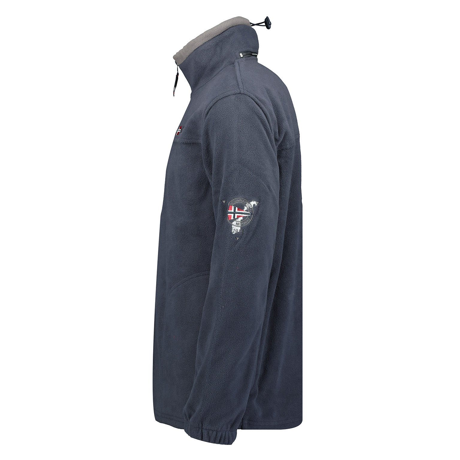 Geographical Norway Fleecejacke Herren Fleecejacke Outdoor Freizeit Jacke Übergangsjacke in Unifarbe, mit Kapuze, mit Stehkragen