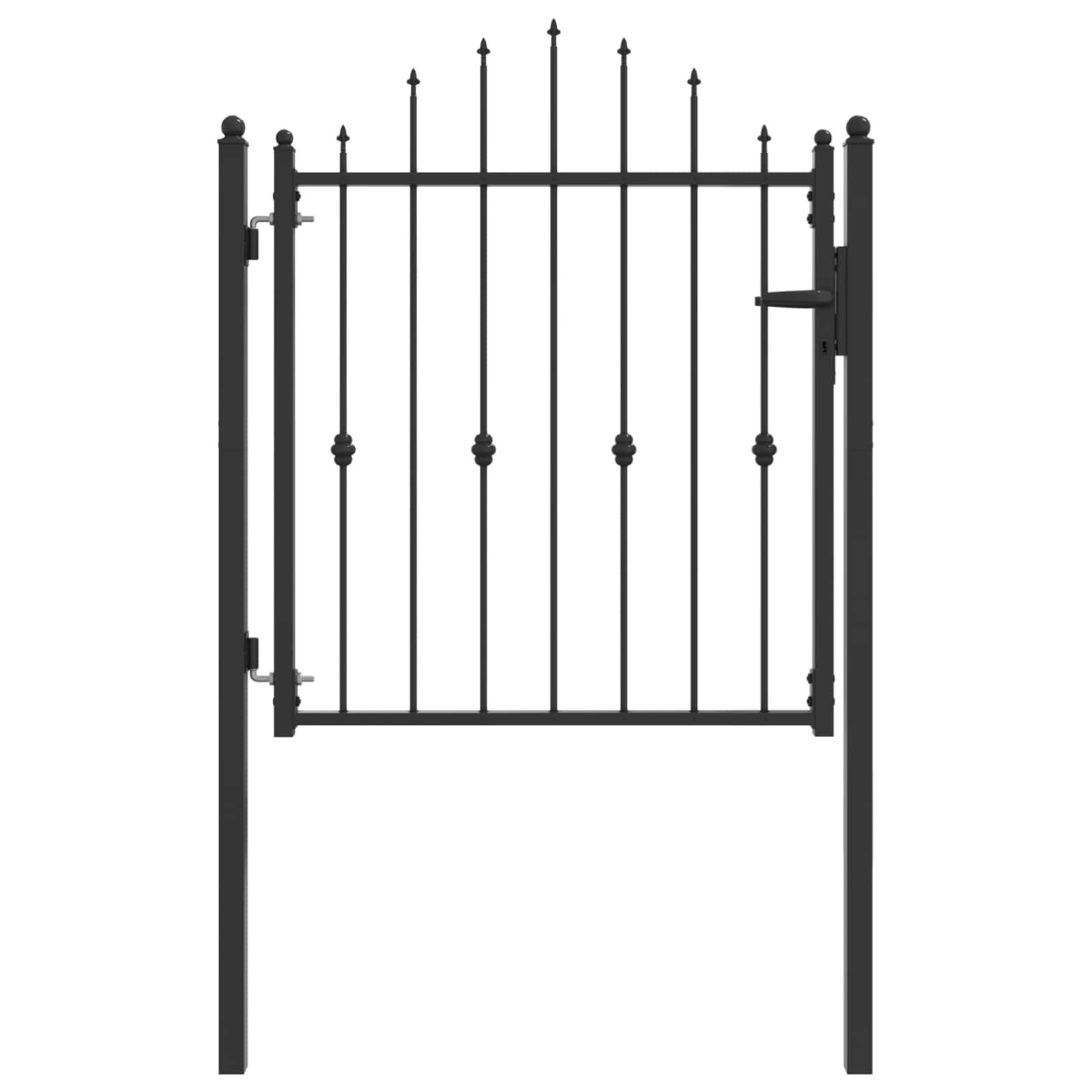 vidaXL Gartentor Zauntor ASTEN 100 x 100 cm Metall Schwarz Abschließbar