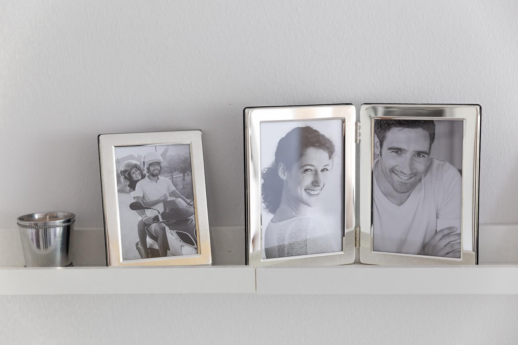 EDZARD Bilderrahmen Salerno, für 2 Fotos, versilbert und anlaufgeschützt, für 10x15 cm Foto