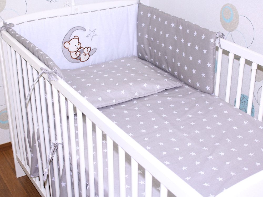 Primawela Bettnestchen Nestchen mit Applikation 180 190 cm Baby Bett Kinder Nest Kopfschutz