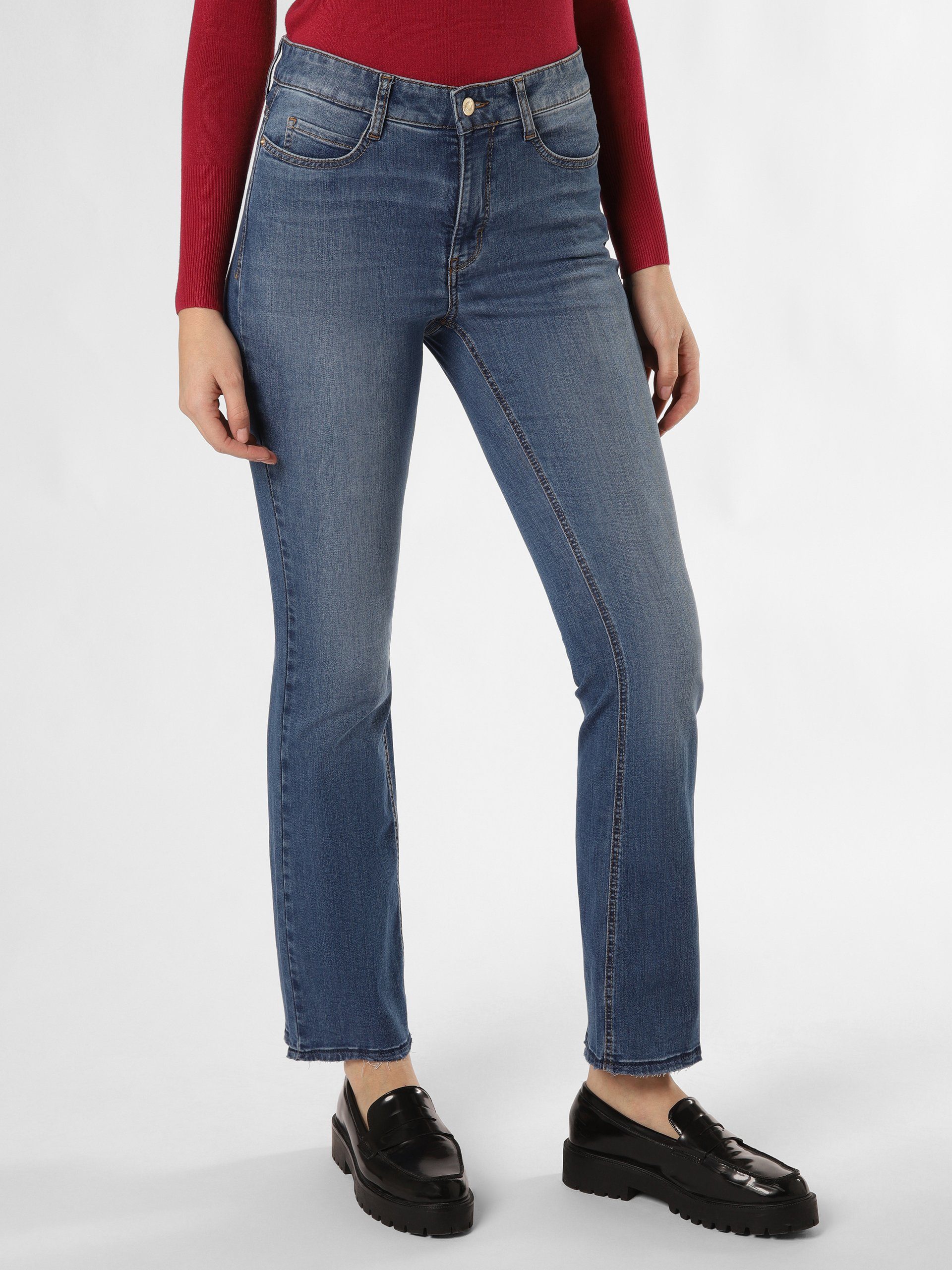 DESIGN - Jeans slim blu lavaggio chiaro con tinta