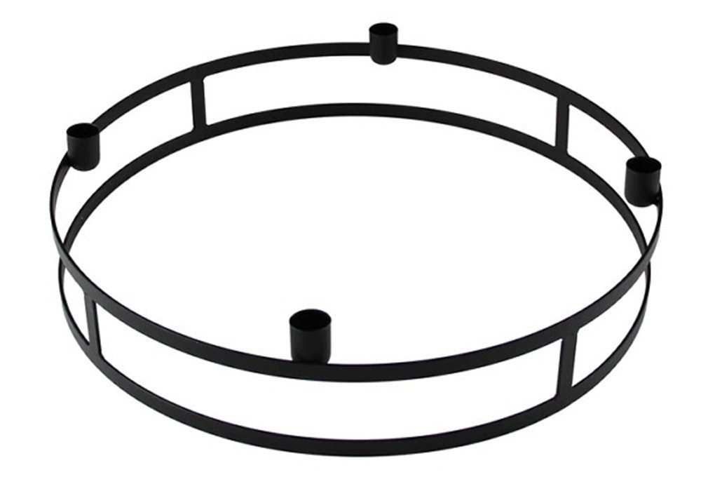 Kaheku Kerzenhalter Kaheku, Kerzenring Topino schwarz 42 Ø 9h für 4 Stabkerzen, 1199000613 (1 St)