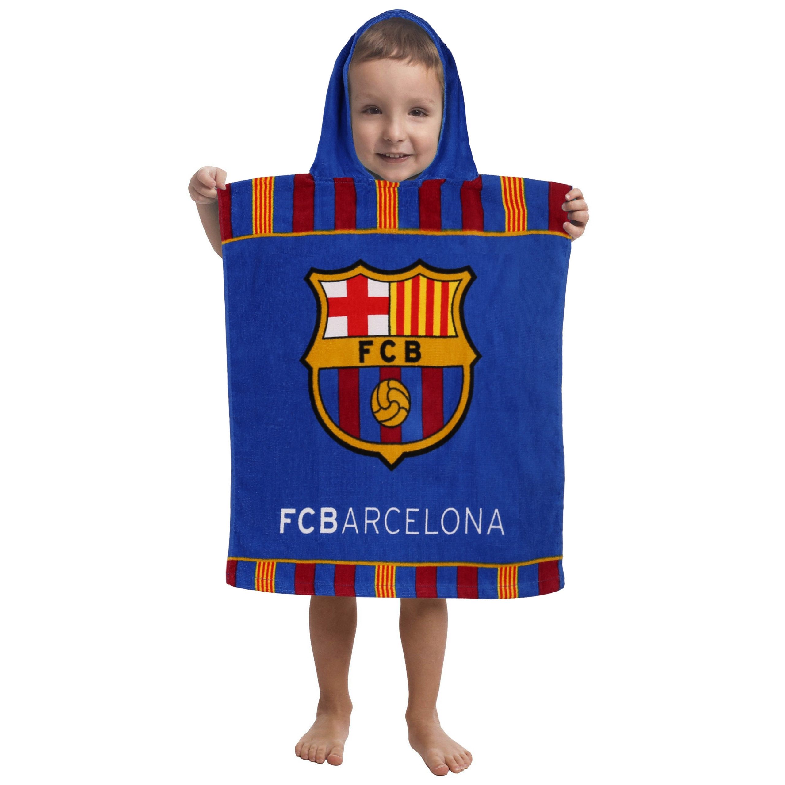 Sarcia.eu Kapuzenhandtuch FC Barcelona Kinder-Poncho 50x100 cm, 100% Baumwolle, mit Kapuze