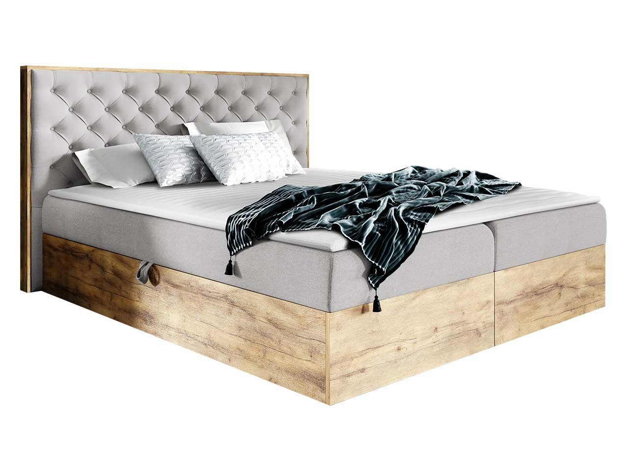 MIRJAN24 Boxspringbett Wood 3 (mit Hauptmatratze, günstig online kaufen