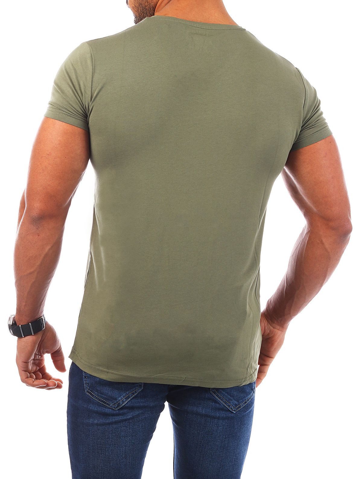 Young & Rich T-Shirt Herren Uni Basic V-neck V-Ausschnitt Unterziehshirt 1700 V-Ausschnitt unifarben kurzarm slim fit