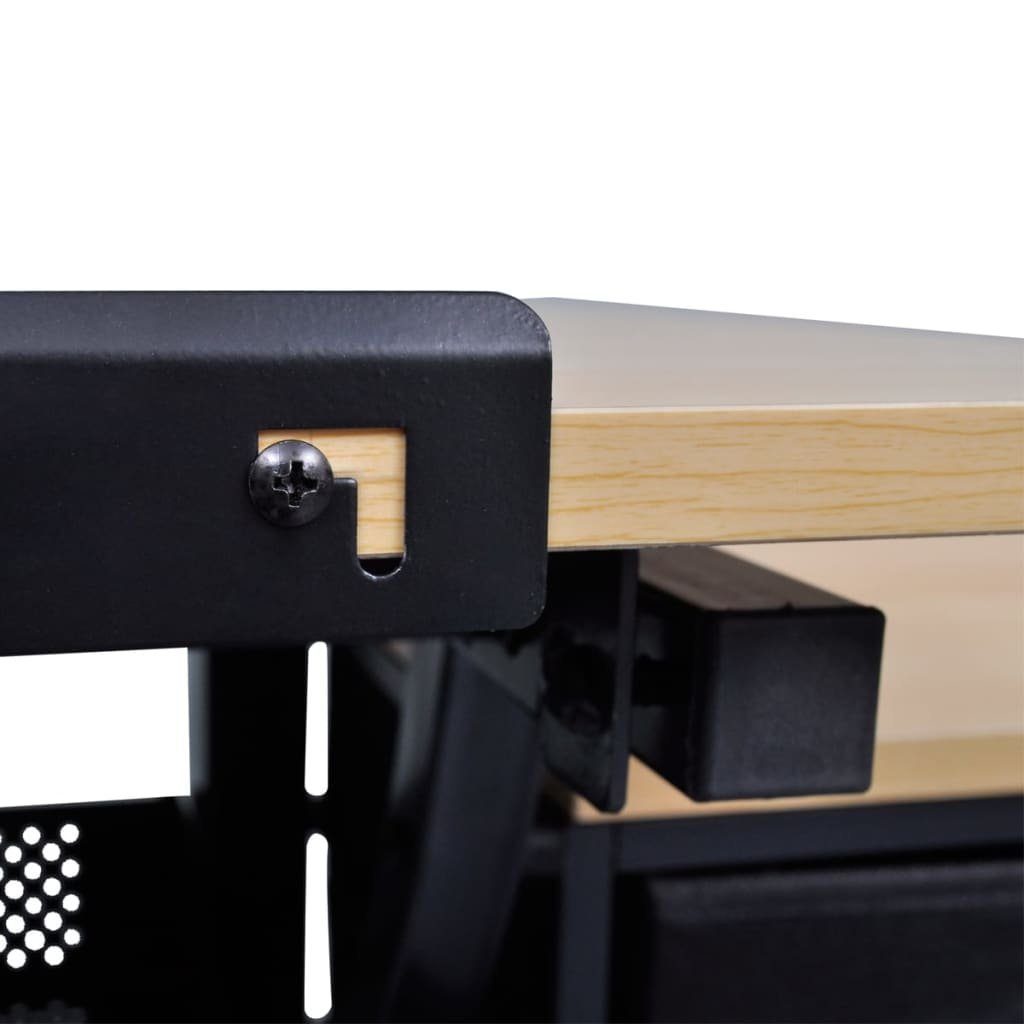 Schubladen Tischplatte Schreibtisch neigbarer 3 Schreibtisch DOTMALL Zeichentisch mit vidaXL und H