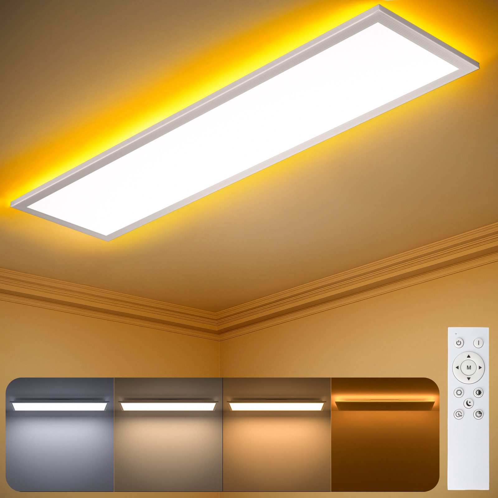 Lujasi LED Deckenleuchte Deckenlampe, 36W 3600LM LED Panel Flach 100 x 25 x günstig online kaufen