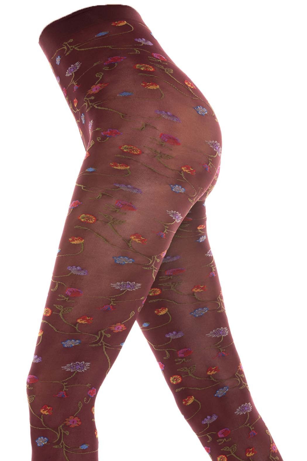 Sangiacomo Feinstrumpfhose Damen mit Floralem Muster FLEURS 80 DEN 80 DEN (1 St. 1er-Pack) Blickdicht, matt