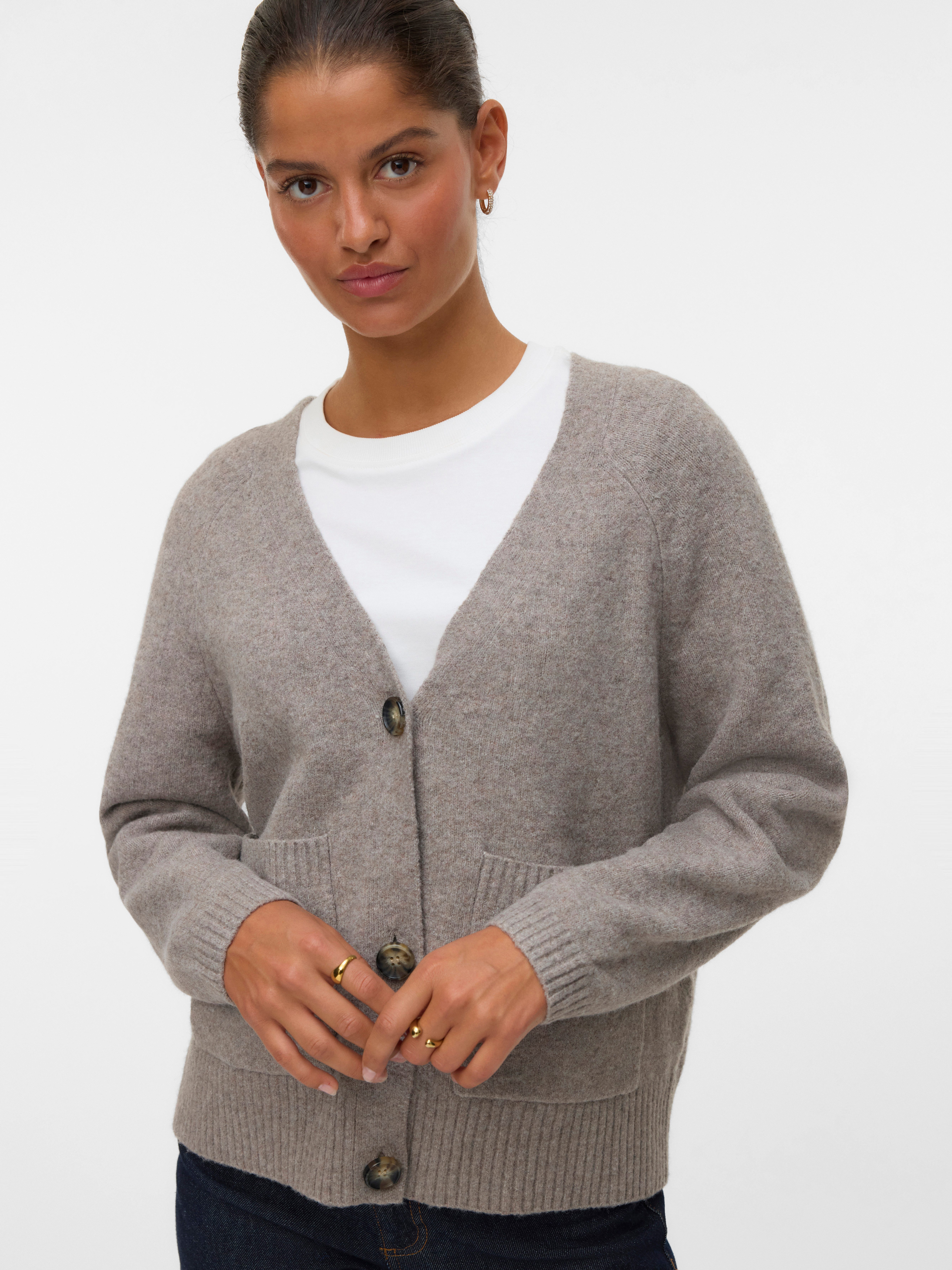 Vero Moda Strickjacke VMBOOM LS V-NECK BUTTON CARDIGAN GA NOOS günstig online kaufen