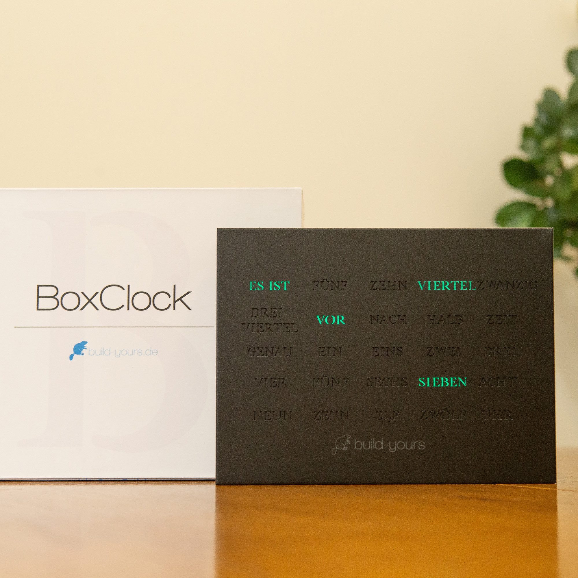 build-yours.de Tischuhr BoxClock Edelstahl - Die Wortuhr für den Schreibtis günstig online kaufen