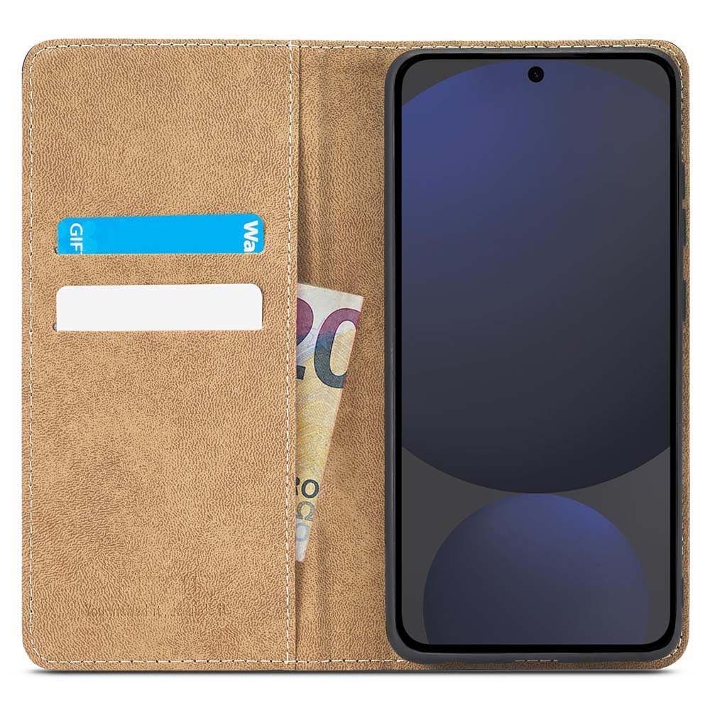 FITSU Handyhülle Handytasche für Samsung Galaxy S24 FE Hülle Schwarz 6,7 Zoll, Flipcase für Samsung S24 FE Handyhülle, Handytasche mit Kartenfach