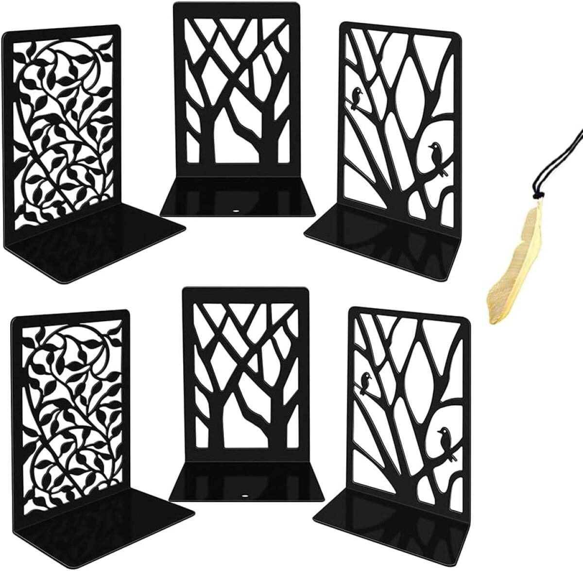 FELIXLEO Buchstütze Buchstützen Metall 3 Paar Bücherhalter Regal CD DVD Hom günstig online kaufen