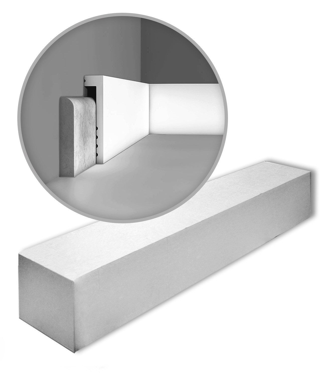 Orac Decor Sockelleiste SX171 AXXENT Sockelleisten 1 Karton SET 8 Zierleisten 16 m, L: 1600 cm, H: 10 cm, 1 Karton Leisten-SET, 8-St., Fußleisten, Stuckleisten, Zierprofile, Bodenleisten, mit Kabelkanal