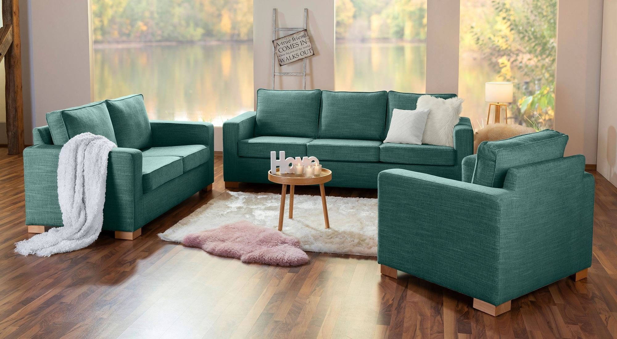 Chenille natur, 1 Buche Sparpreis 2-Sitzer Kasia Sofa inkl. Teile, Versand Kostenlosem verarbeitet,bequemer hochwertig aufm 58 Sitz Bezug Kessel Sofa