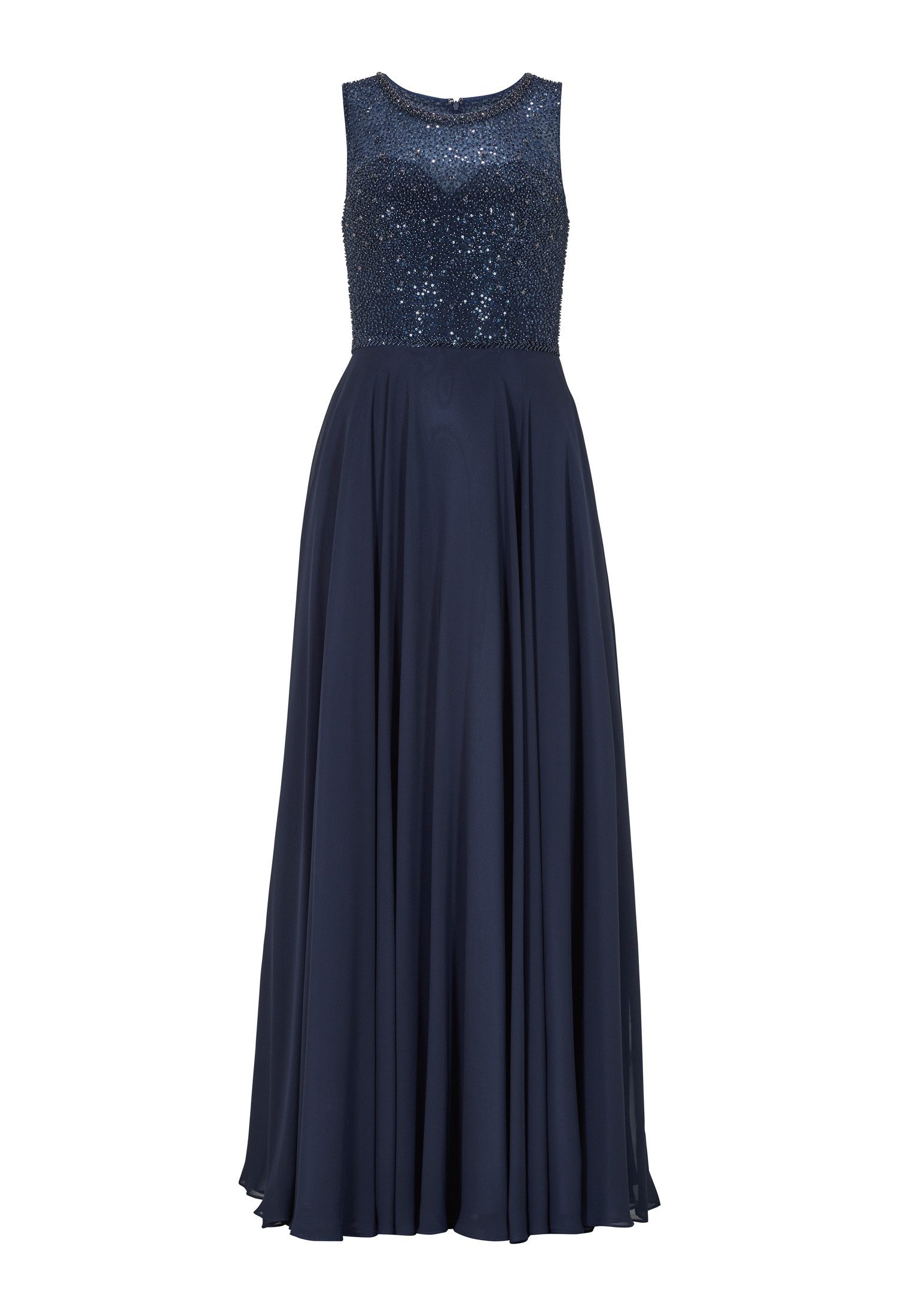 Abendkleid - Abendkleid aus Material-Mix