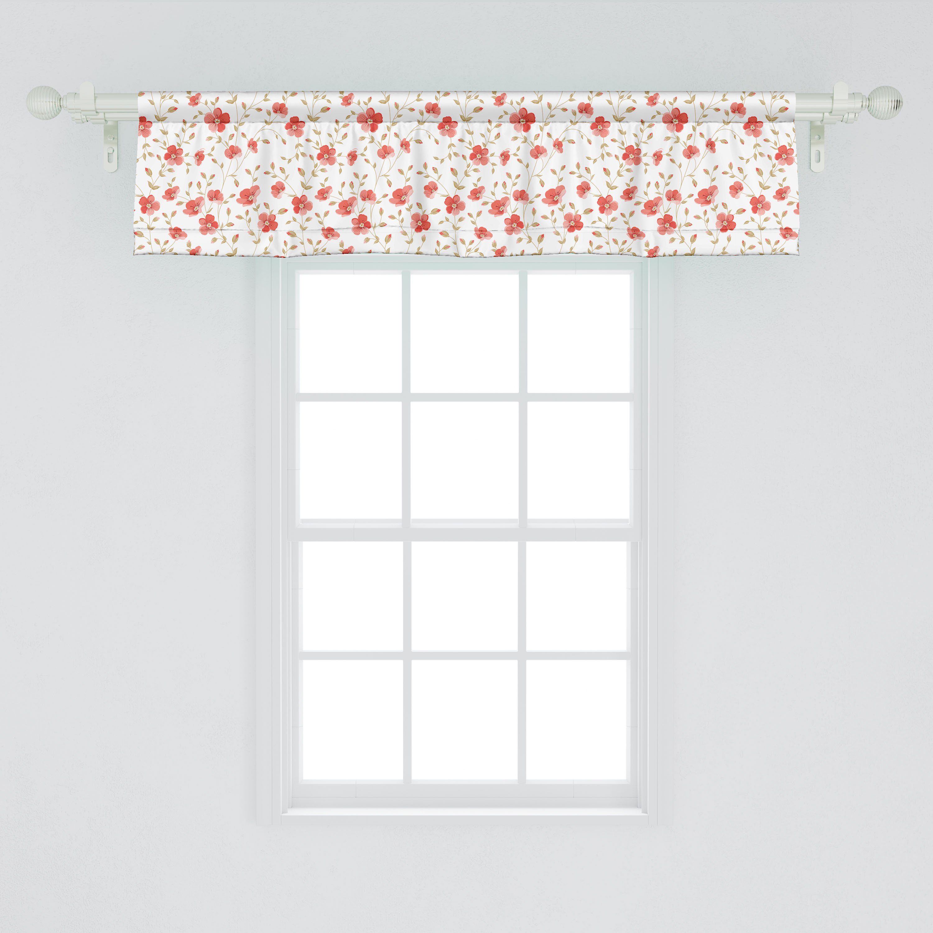 Schlafzimmer Abakuhaus, Volant Blumen-Blüte Microfaser, mit Küche Stangentasche, Blume für Vorhang Peony Scheibengardine Dekor