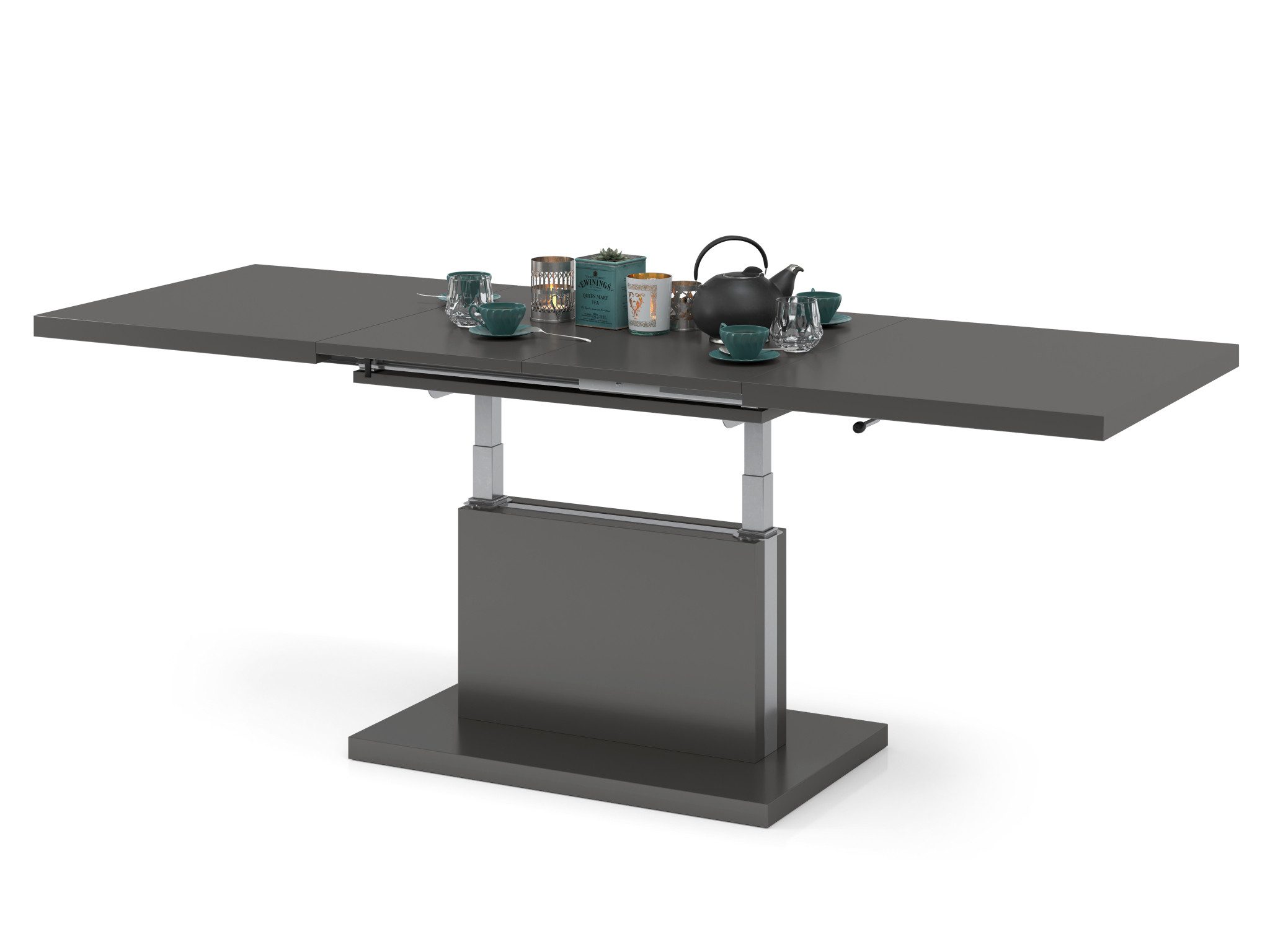 Mazzoni Couchtisch Aston Anthrazit Grau matt höhenverstellbar ausziehbar 12 günstig online kaufen