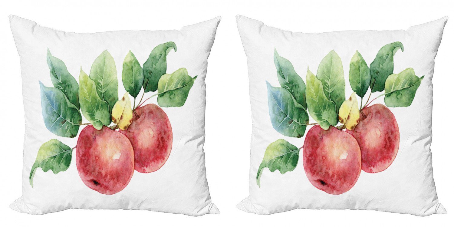 Früchte Modern Doppelseitiger Blätter Accent Stück), (2 Apfel Kissenbezüge Digitaldruck, und Grüne Abakuhaus