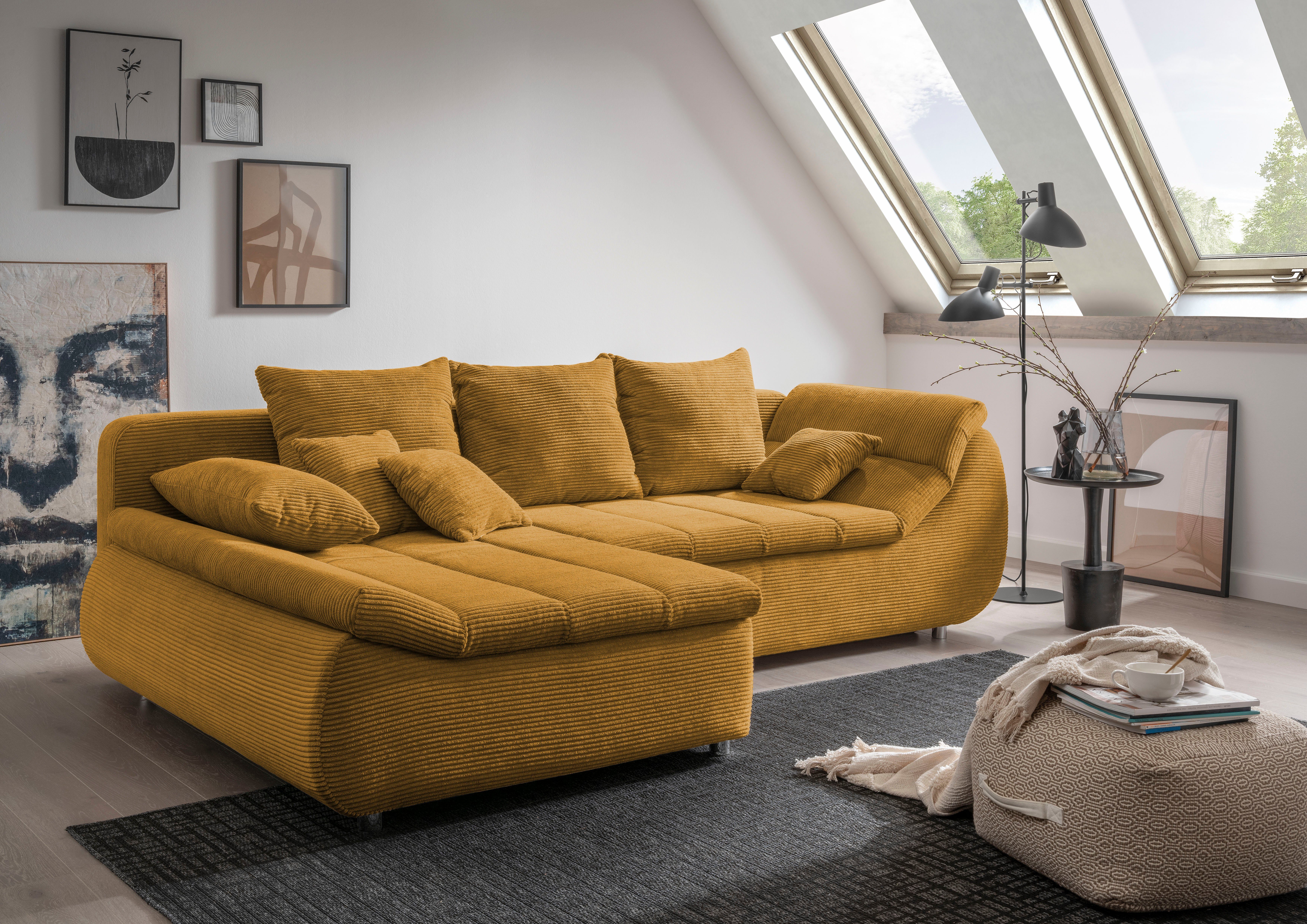 INOSIGN Ecksofa "Imola elegant und bequem, aktuelle Steppung im Sitz, L-For günstig online kaufen