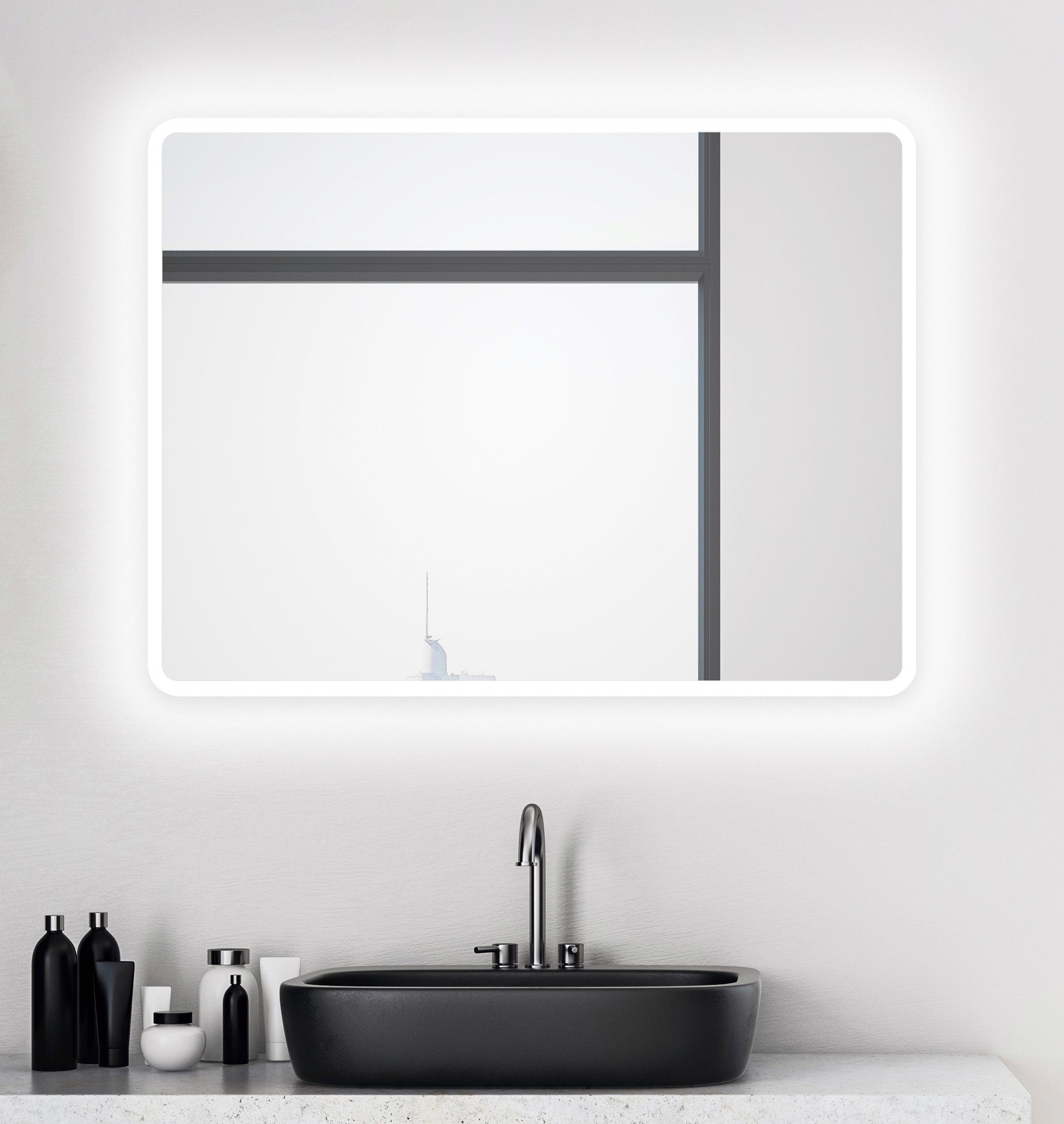 Talos Badspiegel Moon, LED Spiegel, Design Lichtspiegel
