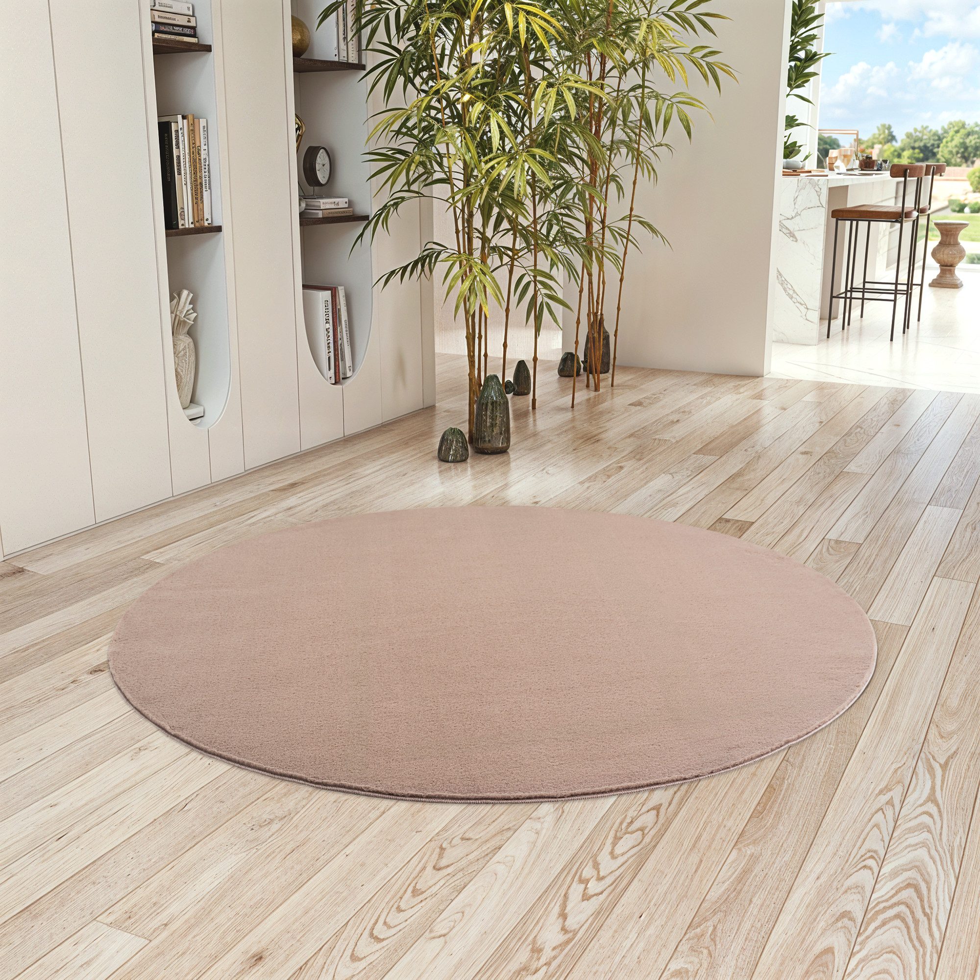 Teppium Teppich Unicolor - Einfarbig, Rund, günstig online kaufen