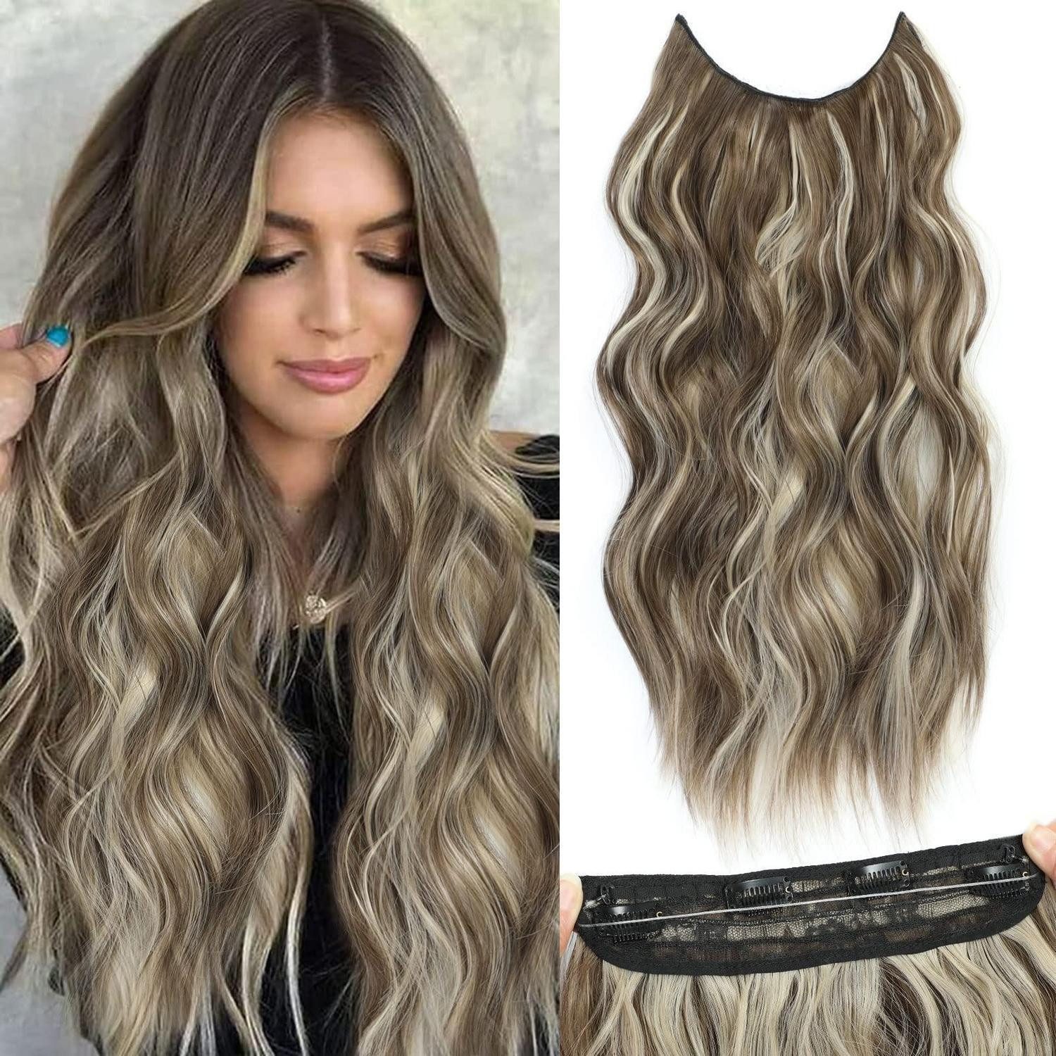 LuxusKollektion Kunsthaar-Extension Haarverlängerung 50.8cm Mittleres Braun Gemischt mit Mittlerem Blond