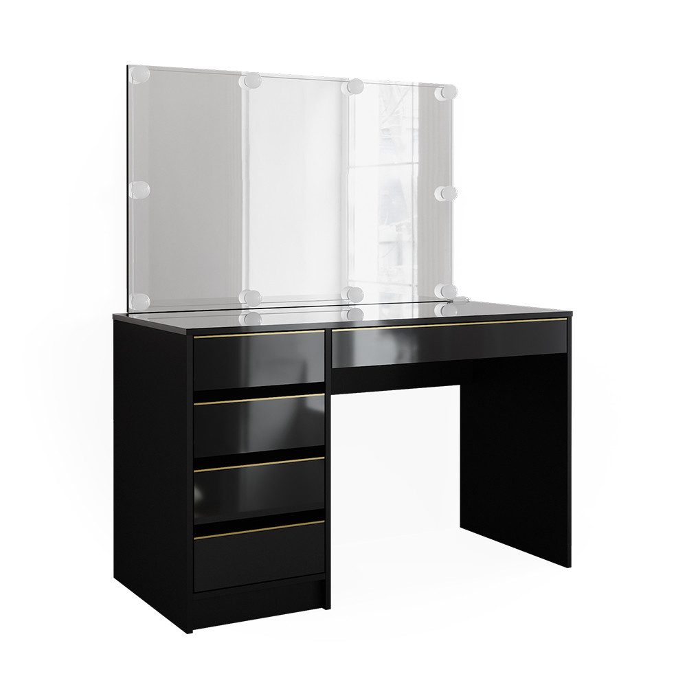 Vicco Schminktisch Sherry, Schwarz, 120 cm günstig online kaufen
