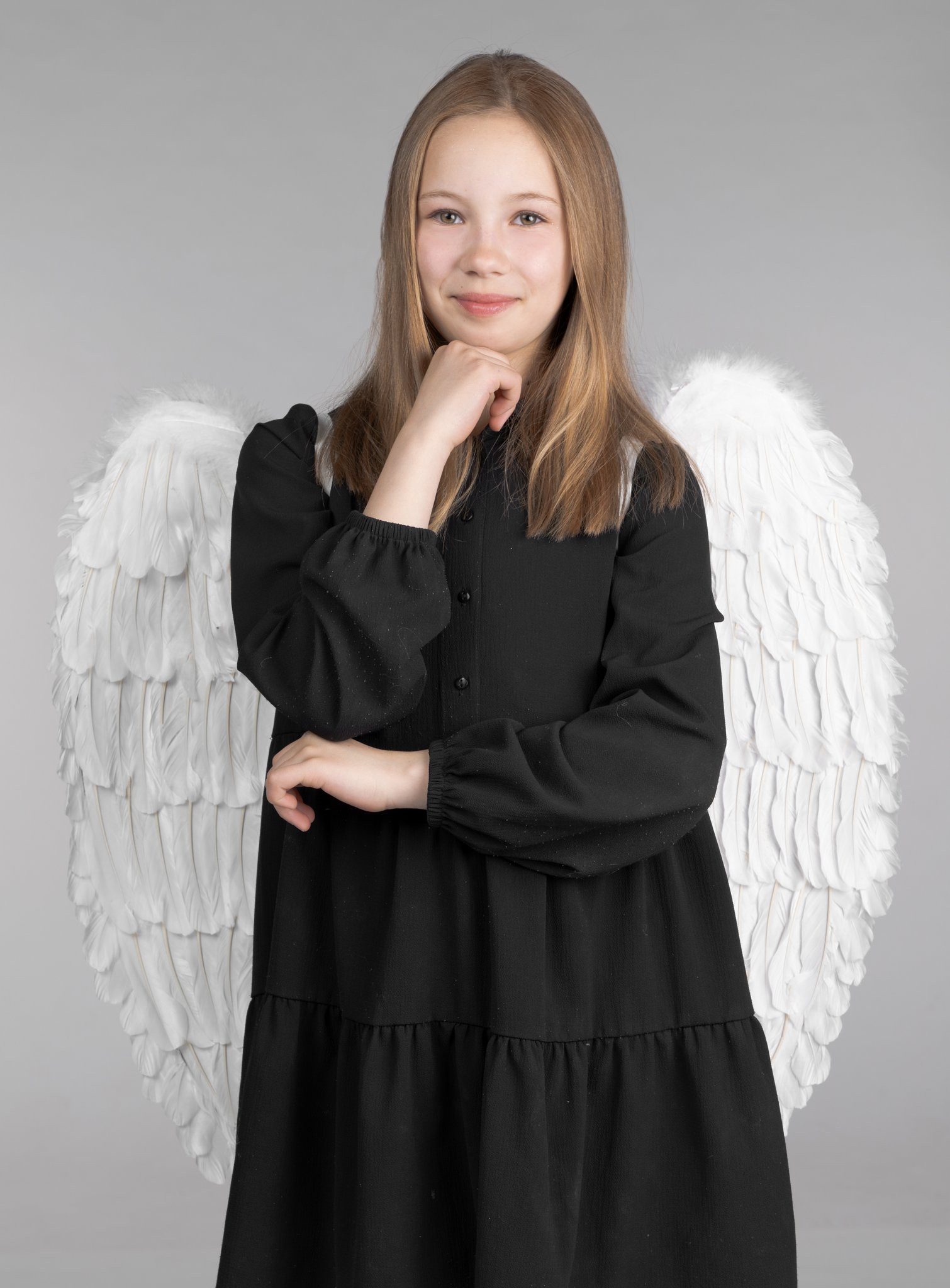 Metamorph Kostüm-Flügel Große weiße Federflügel, Opulente Engelsflügel mit langen, weißen Federn