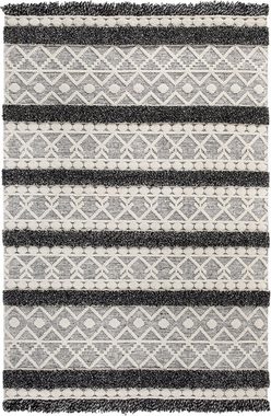 Wollteppich Fano, LUXOR living, rechteckig, Höhe: 22 mm, reine Wolle, handgewebt, mit Fransen, Wohnzimmer