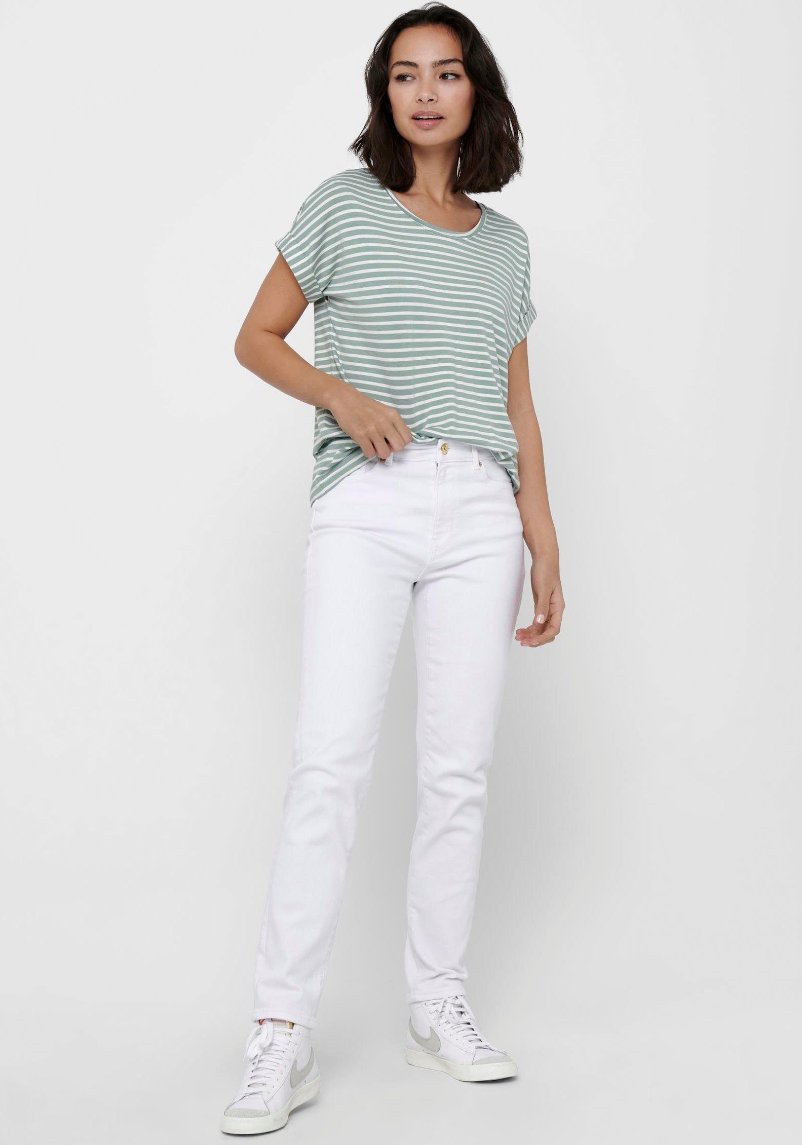 w. Aufschlag am Arm jadeite stripes ONLY mit T-Shirt ONLMOSTER