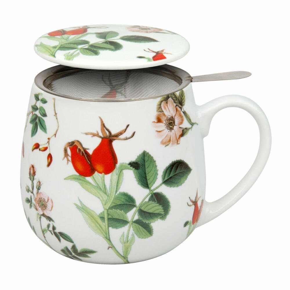 Könitz Becher My Favourite Tea Hagebutte, Porzellan, mit Sieb und Deckel