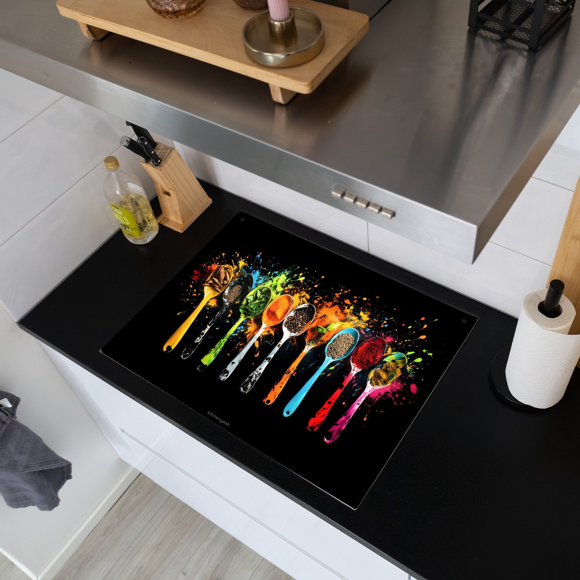 KitchenYeah Küchenrückwand Löffel - Gewürze - Modern - Farbe - Farbenfroh, günstig online kaufen