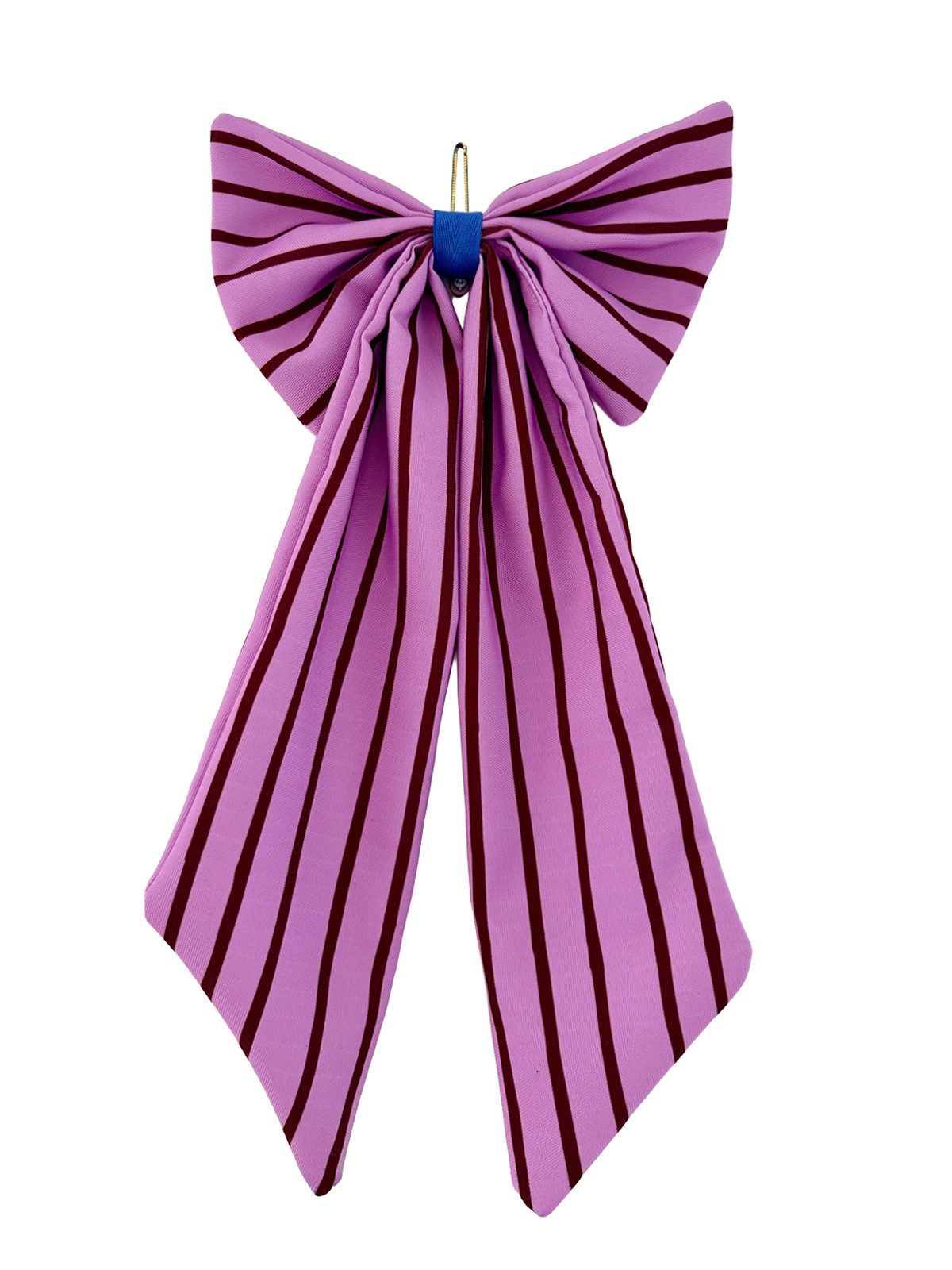 coopz Weihnachtsbaumschleife Weihnachtsschmuck Schleife lila/ bordeaux schmal gestreift