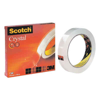 SCOTCH Klebeband Crystal Clear Tape 600 Klebefilm 19 mm/66 m, hochtransparent, alterungsbeständig