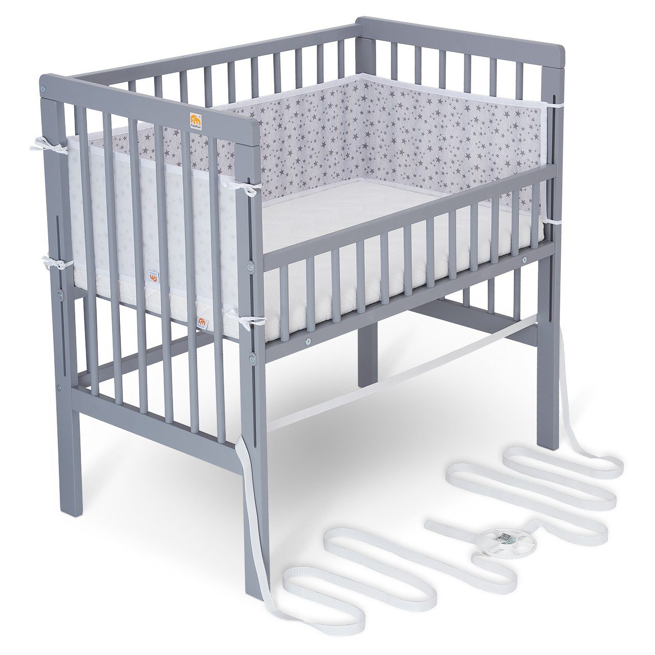 FabiMax Beistellbett Boxspring Fix grau, mit günstig online kaufen
