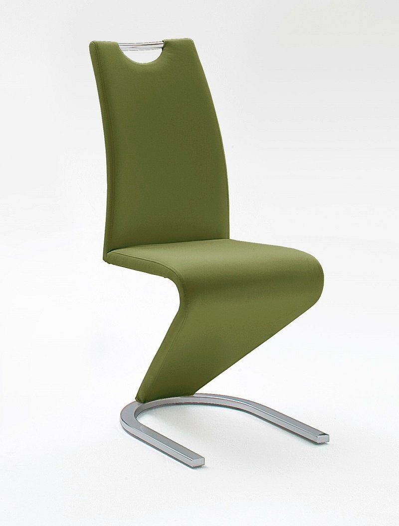 Esszimmerstuhl 2er Set Freischwinger Stuhl Amado, olive