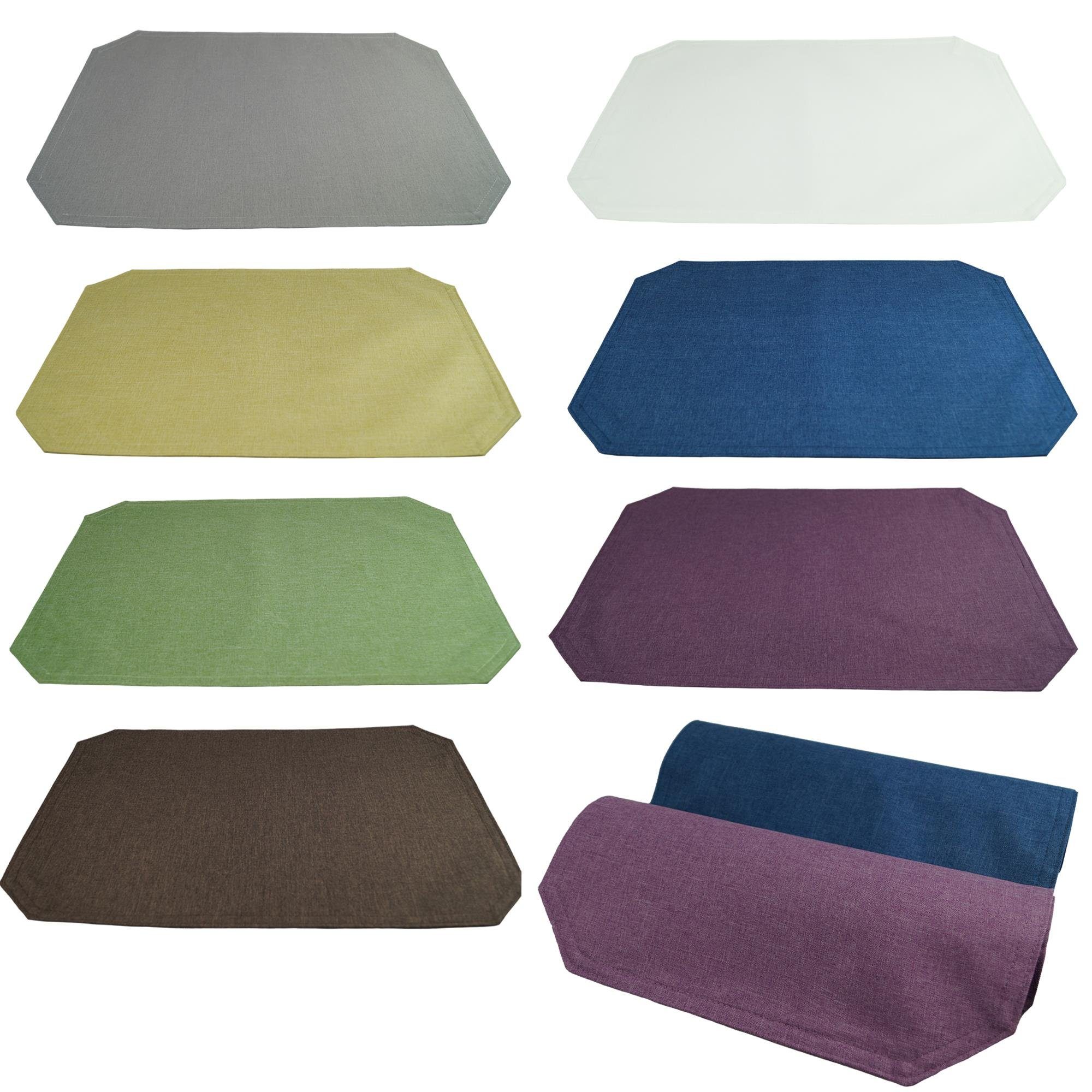 Haus und Deko Platzset Tischset beschichtet Struktur Leinen-Optik Fleckenschutz Platzset, (1-St) – Bild 4 von 4