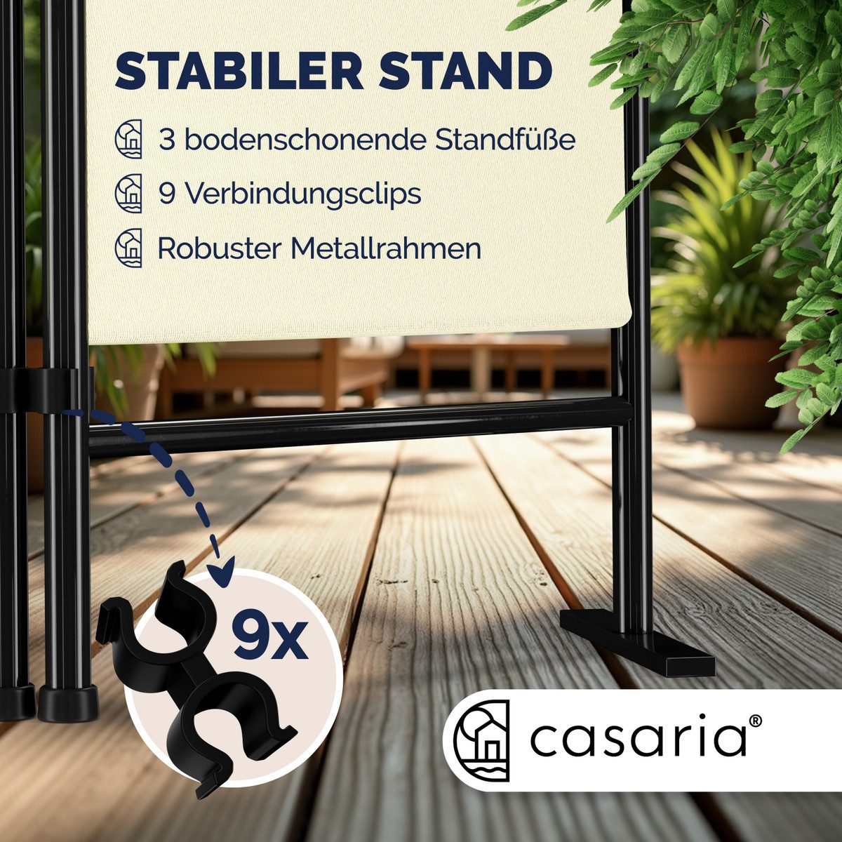 Deuba Paravent Lucca, 2er Set 180x163cm Verstellbar Faltbar Stabil 4 teilig Indoor