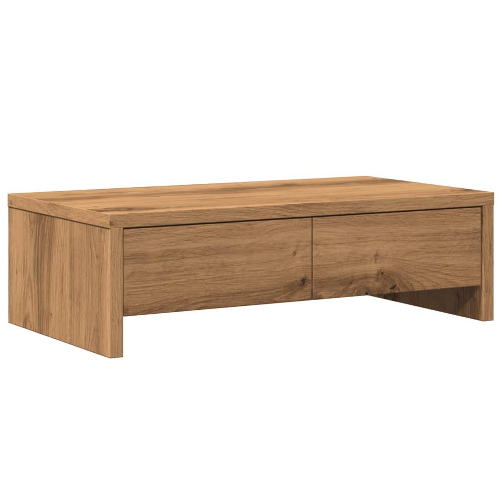 vidaXL Monitor-Halterung Monitorständer mit Schubladen Artisan-Eiche 50x27x15 cm, (1-tlg)