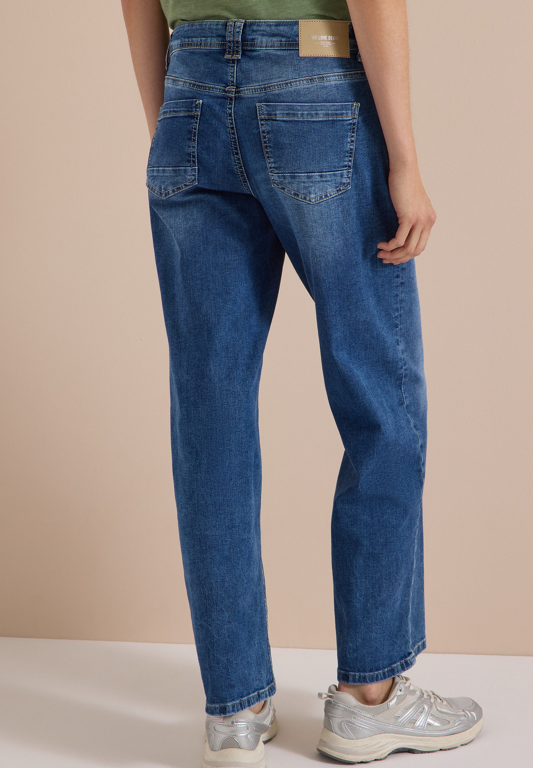 CECIL Weite Jeans Style Neele mit Turn-Up im Leo-Look