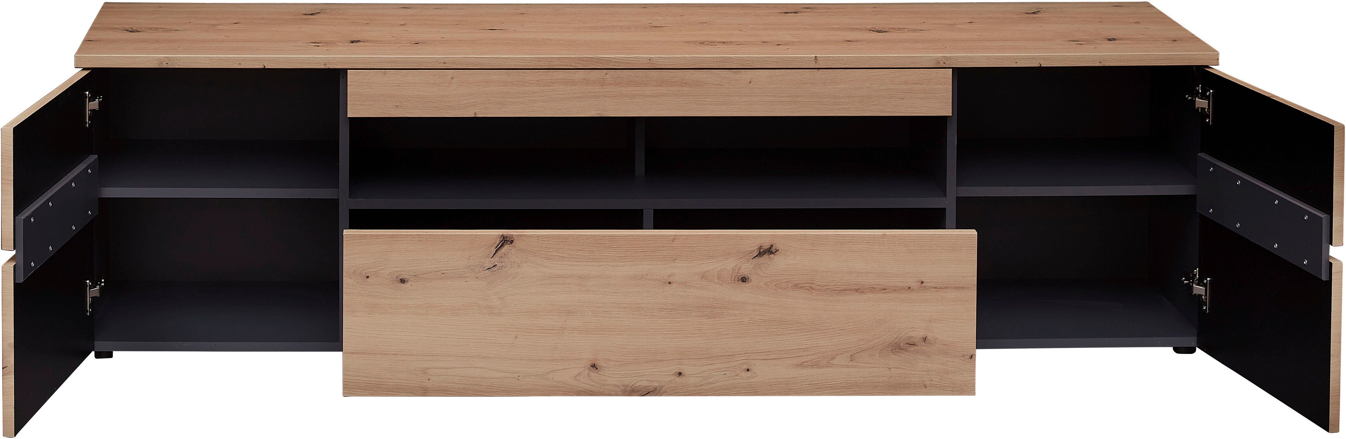 graphit Eiche TV-Schrank Bicolour Artisan Innostyle Absetzung