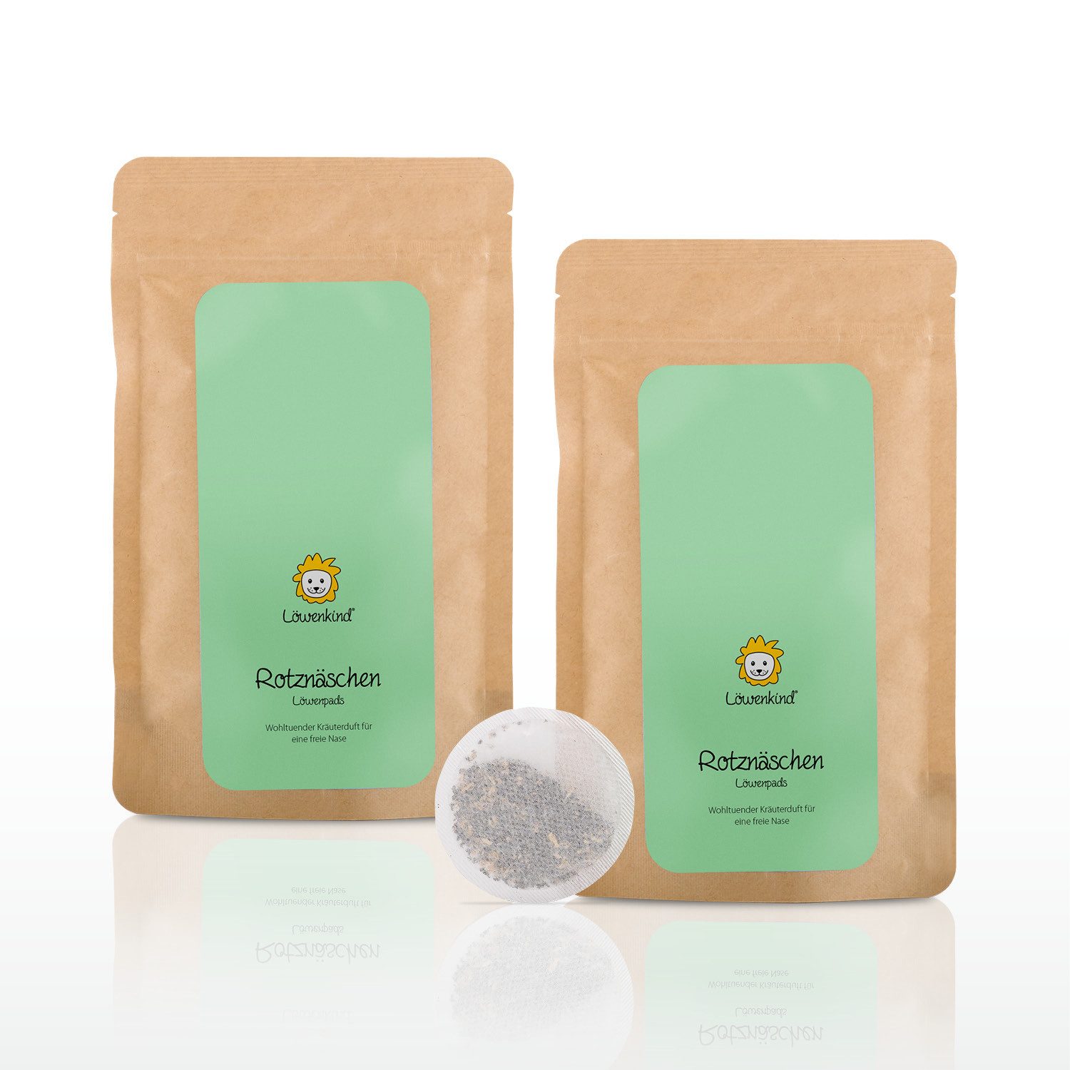Löwenkind Körperpflegemittel Rotznäschen-Kräuterpads Nachfüllpackungen, 2-tlg., 2x10 Pads = Ø 100 Tage nutzbar