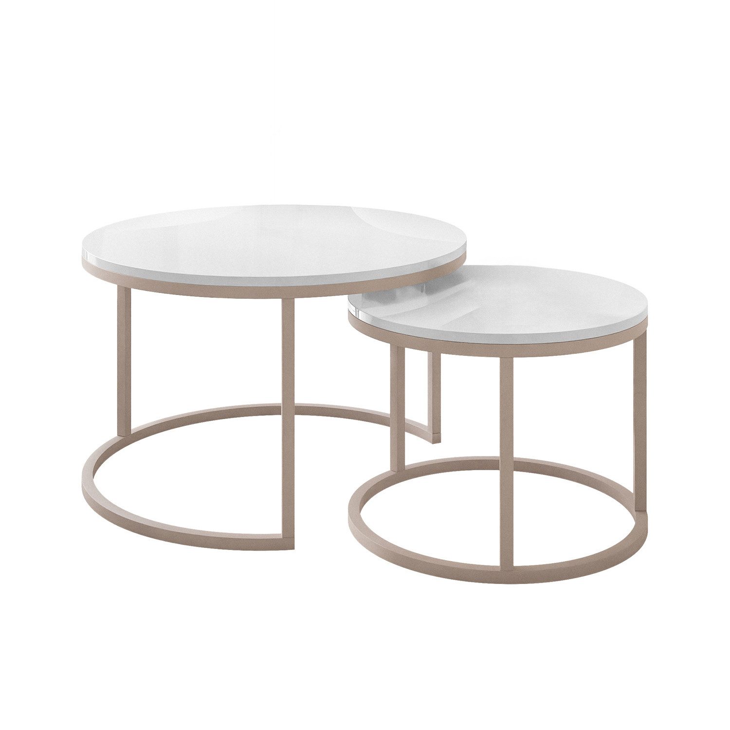 Lookway Couchtisch CIRI 2in1 KASCHMIR (2er-Set), Durchmesser: ⌀70 cm und ⌀5 günstig online kaufen