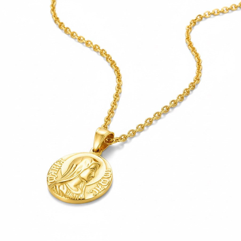 Karisma Kette mit Anhänger Damen Edelstahl Collier Anhänger Halskette - Heilige Maria, CSP1002