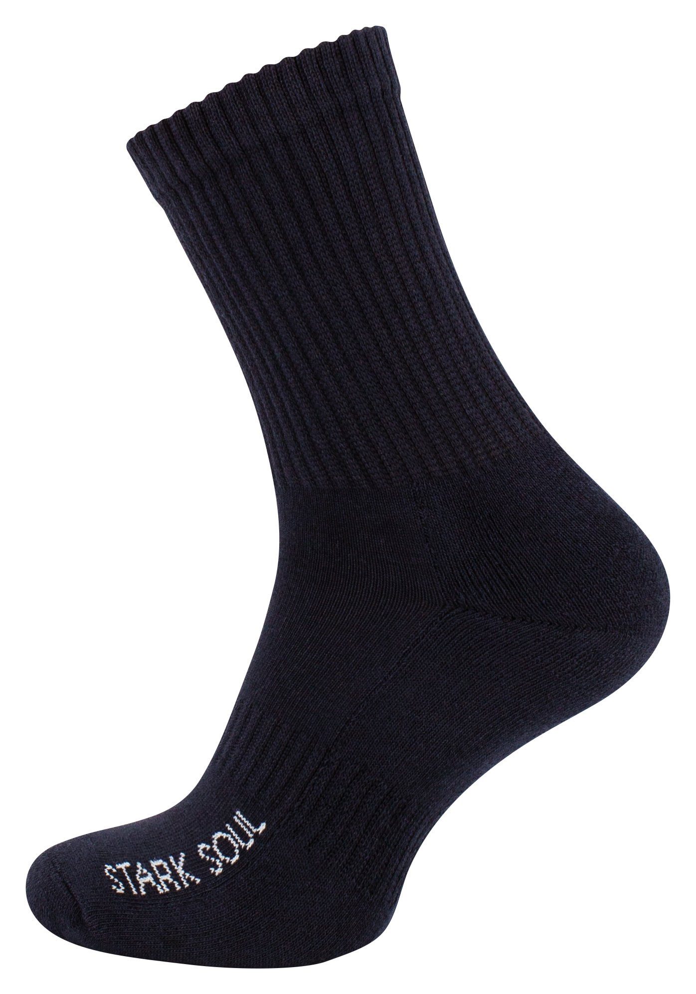 Stark Soul® Sportsocken Sportsocken mit FROTTEESOHLE, gekämmte Baumwolle (6 Paar) flache Zehennaht, gepolsterte Frottee-Sohle