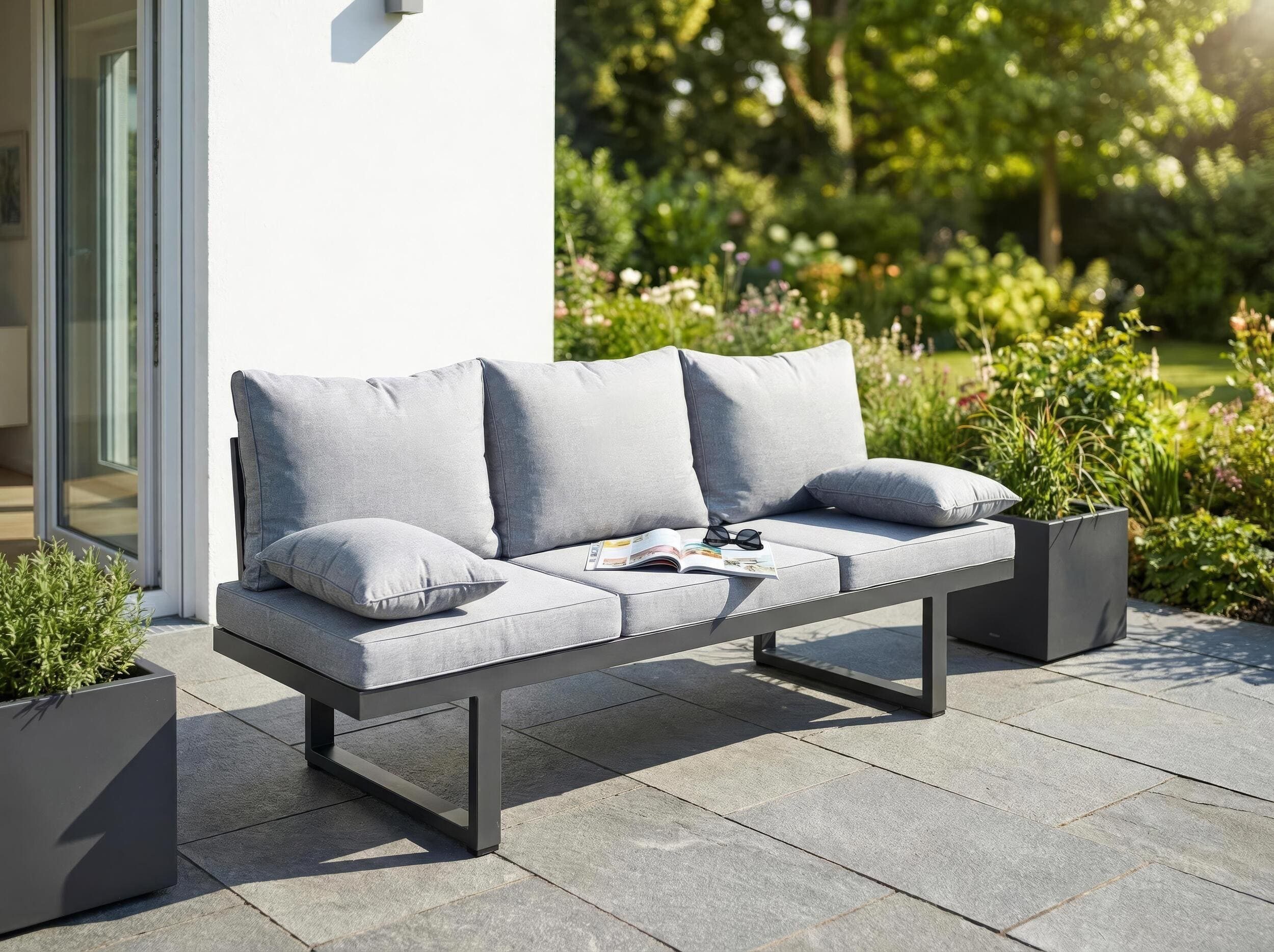 LC Garden Gartensofa Bondino Living Multifunktionssofa 3er Sofa anthrazit