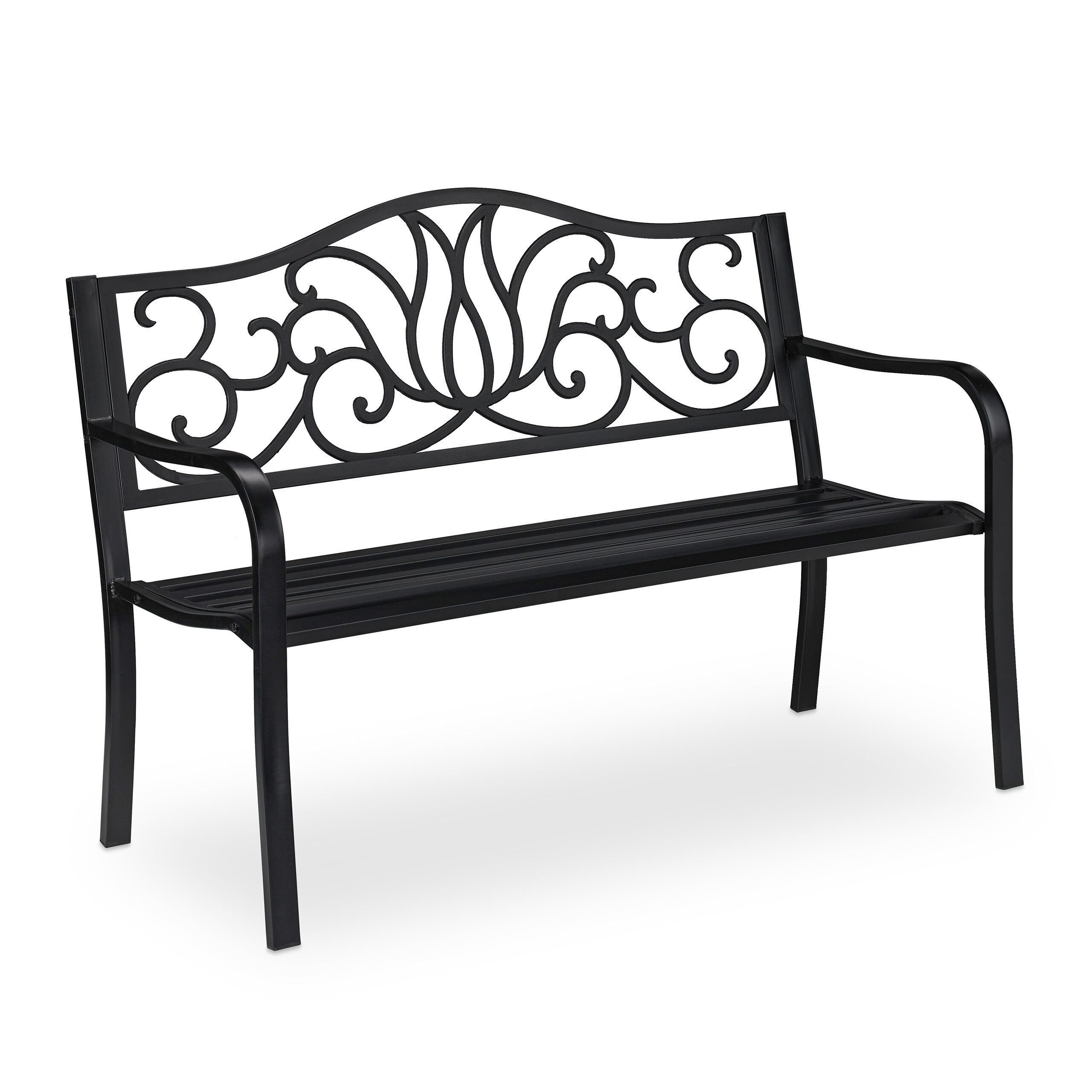 relaxdays Gartenbank Antik, schwarz günstig online kaufen