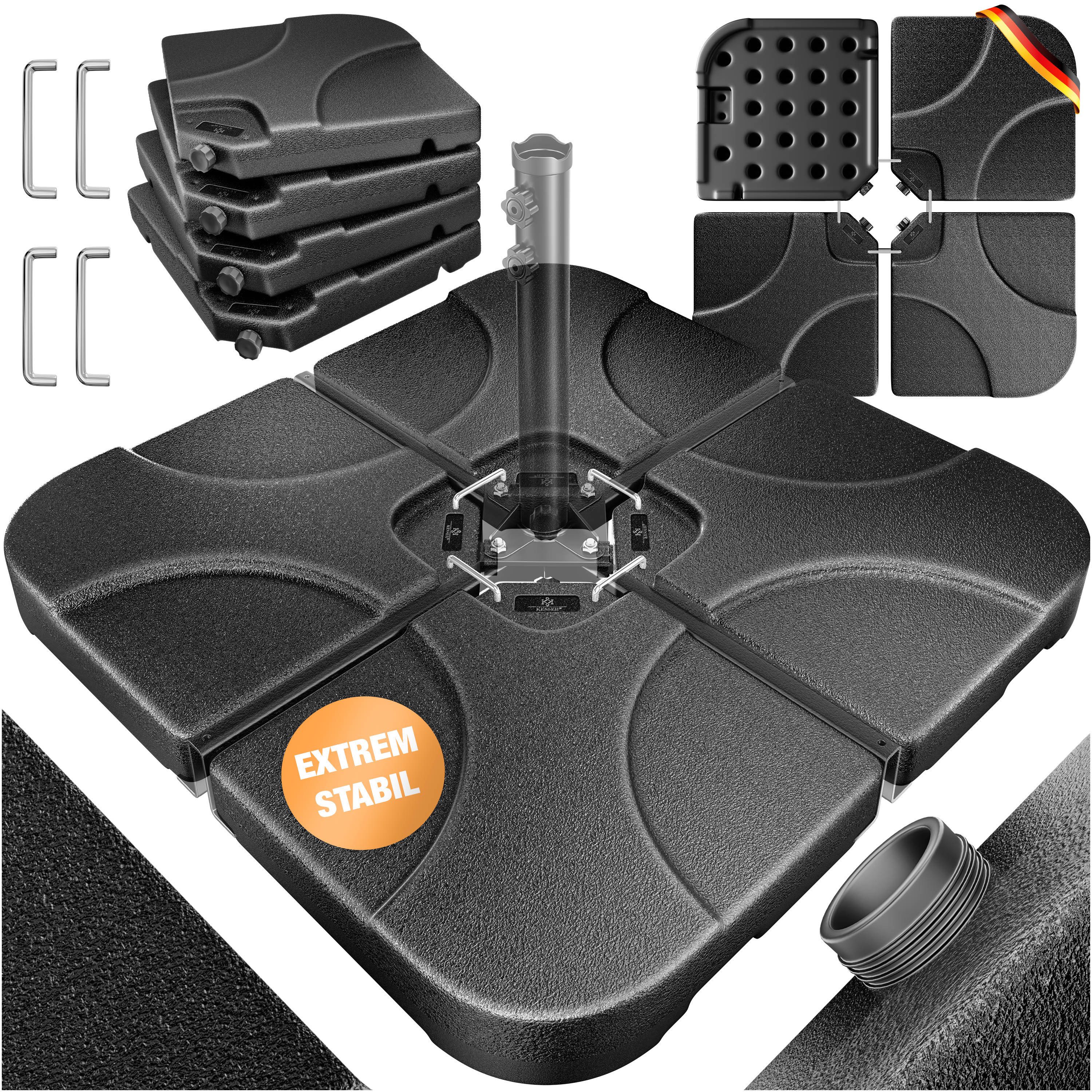 KESSER Kunststoffschirmständer, Sonnenschirmständer 4-teilig Schirmgewicht Schirmständer