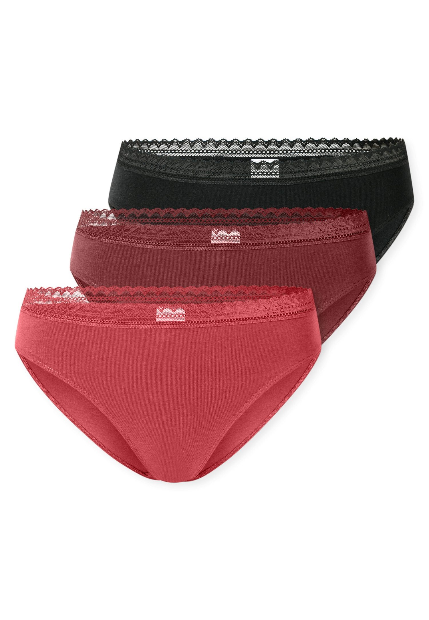 Schiesser Rioslip Modern Multipacks (3er Pack) Spitzenbänder, Baumwollmischung, Single Jersey